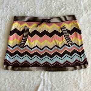 MISSONI for Target Chevron Sweater Mini Skirt Boho Fall Hygge - Size Medium